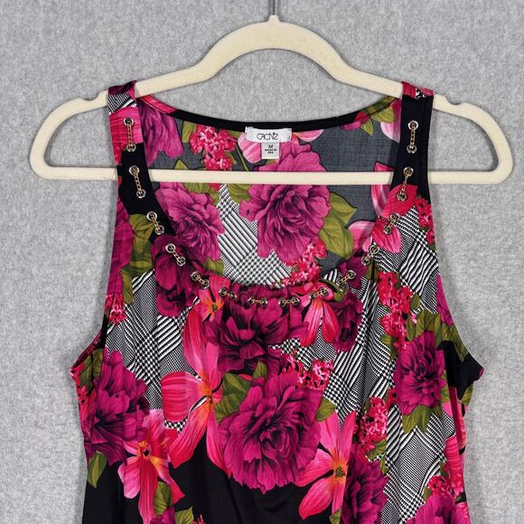 VTG 90s Cache Tank Top Medium Floral Chain Neck Maximalist Abstract Mob Y2K - Picture 2 of 12